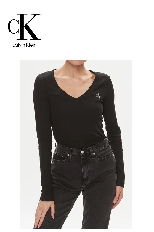 Calvin Klein Jeans női hosszú ujjú felső - fekete Calvin Klein Jeans női hosszú ujjú felső - fekete