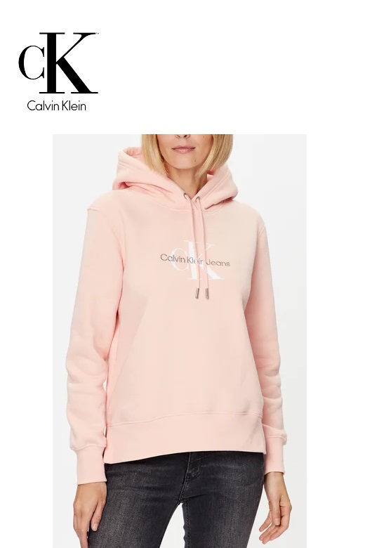 Calvin Klein női pulóver kapucnis - rózsaszín Calvin Klein női pulóver kapucnis - rózsaszín