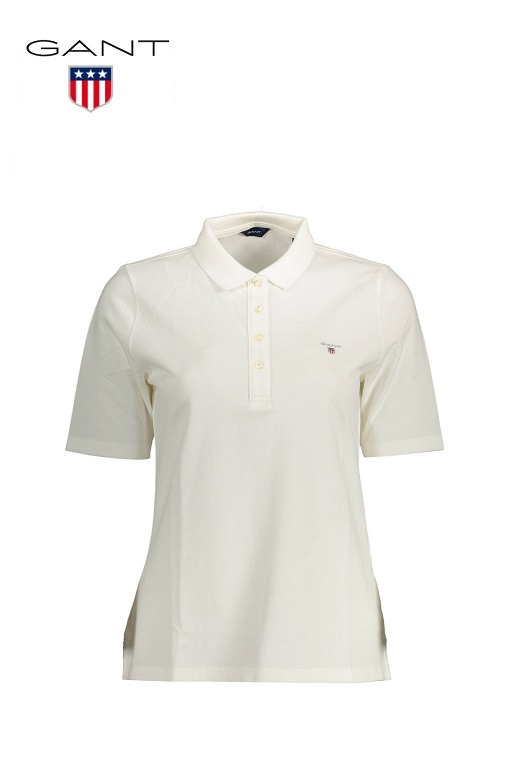 Gant női galléros póló - fehér, pamut Gant női galléros póló - fehér, pamut