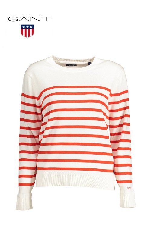 Gant női pulóver - fehér csíkos Gant női pulóver - fehér csíkos