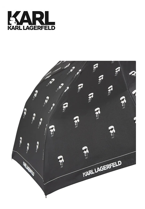 Karl Lagerfeld Ikon AOP Összecsukható Női Esernyő - Fekete Karl Lagerfeld Ikon AOP Összecsukható Női Esernyő - Fekete