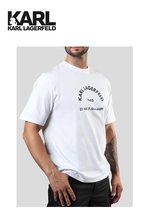 Karl Lagerfeld férfi Relax Fit póló - Fehér Karl Lagerfeld férfi Relax Fit póló - Fehér