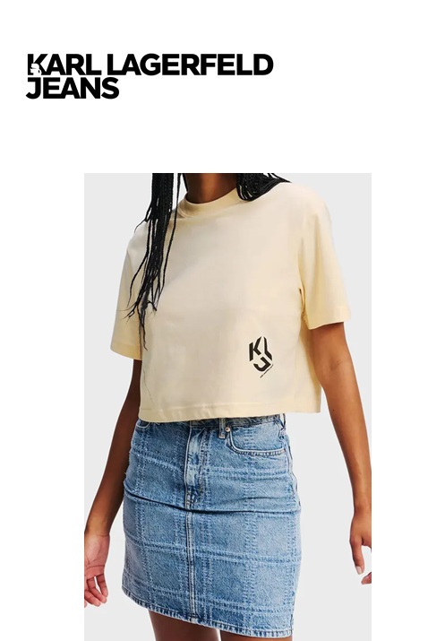 Karl Lagerfeld Jeans Női Regular Fit Póló - Bézs Karl Lagerfeld Jeans Női Regular Fit Póló - Bézs