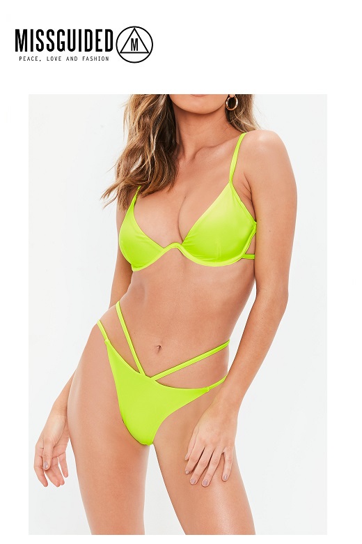 Missguided női bikini alsó Neon Strip detail high leg Missguided női bikini alsó Neon Strip detail high leg