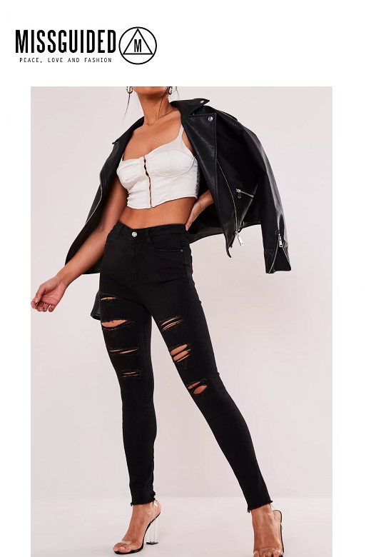 Missguided női farmernadrág Sinner high waisted etreme rip skinny Missguided női farmernadrág Sinner high waisted etreme rip skinny