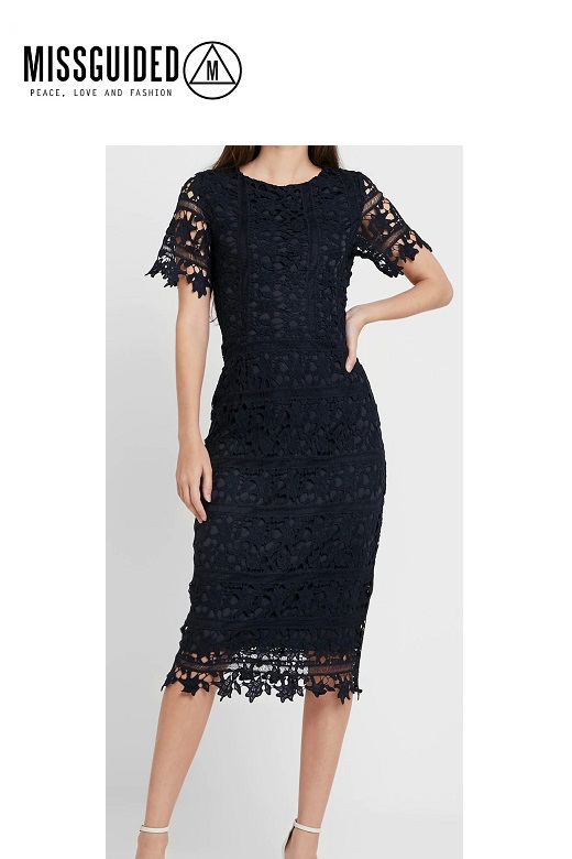 Missguided női ruha Crochet open back midi Missguided női ruha Crochet open back midi