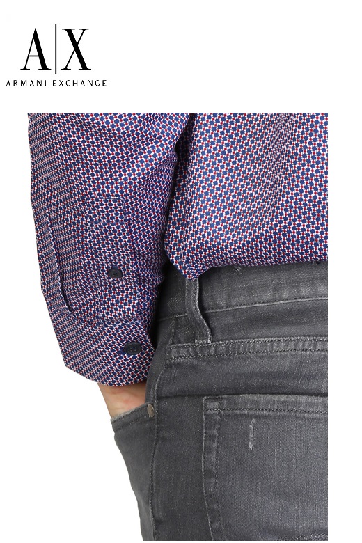 Armani Exchange Férfi ing - Lila mintás