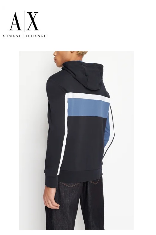 Armani exchange férfi kapucnis pulóver - sötétkék