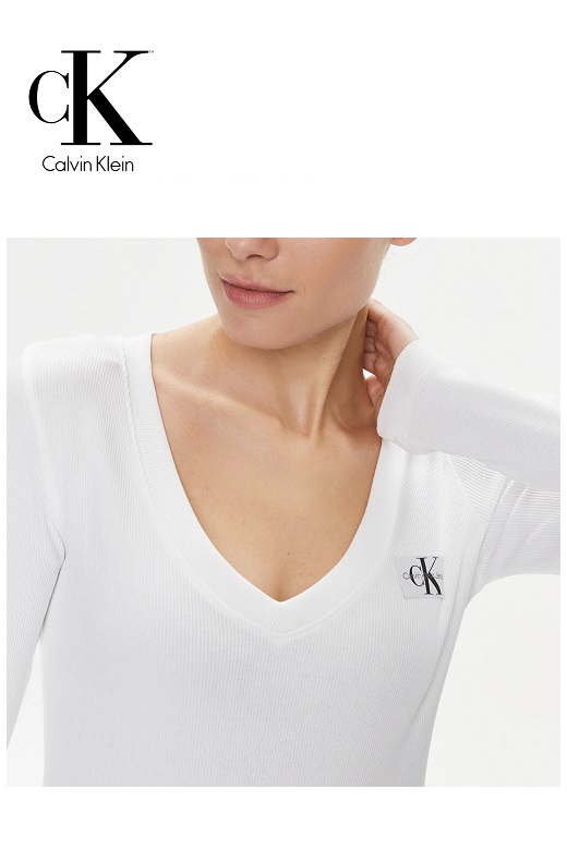 Calvin Klein Jeans női hosszú ujjú felső - fehér