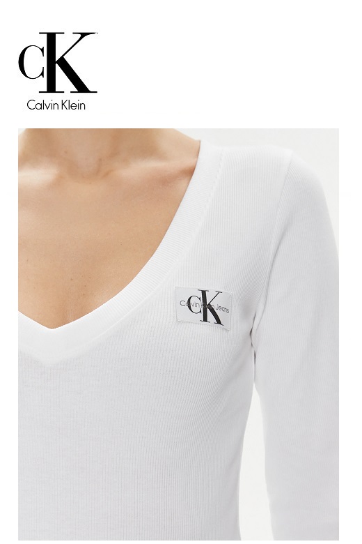 Calvin Klein Jeans női hosszú ujjú felső - fehér