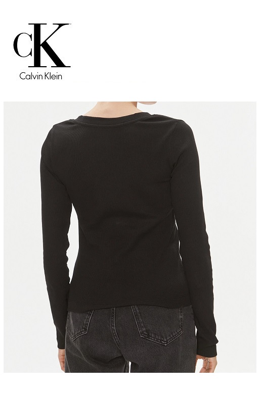 Calvin Klein Jeans női hosszú ujjú felső - fekete