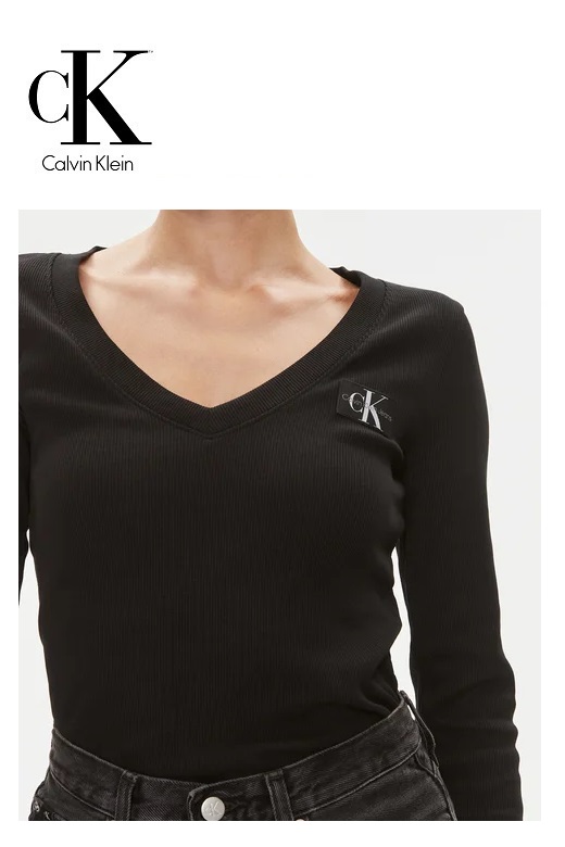 Calvin Klein Jeans női hosszú ujjú felső - fekete