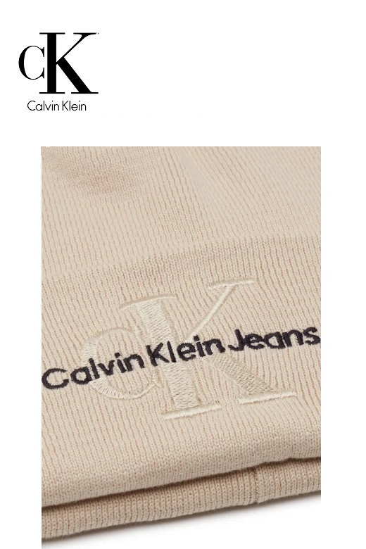 Calvin Klein női Sapka - Bézs szín, Embro Beanie 