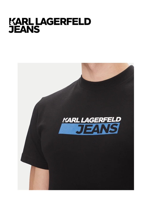Karl Lagerfeld Jeans Férfi Regular Fit Póló - Fekete