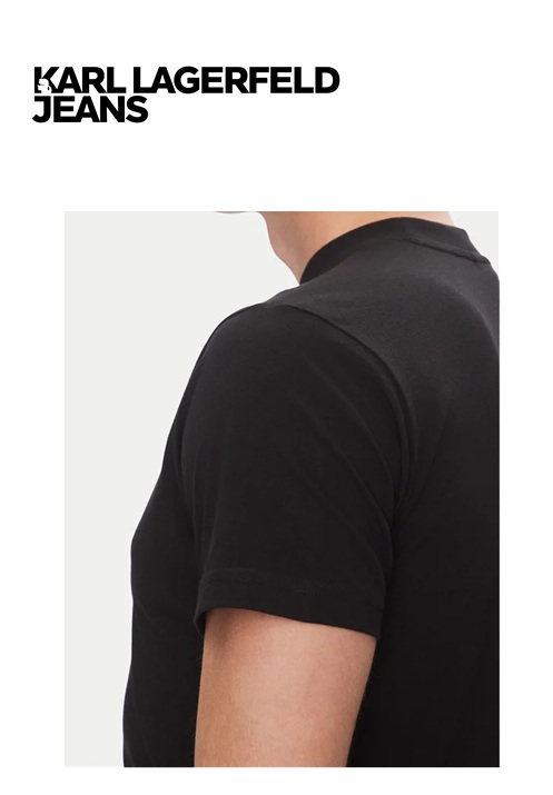 Karl Lagerfeld Jeans Férfi Regular Fit Póló - Fekete