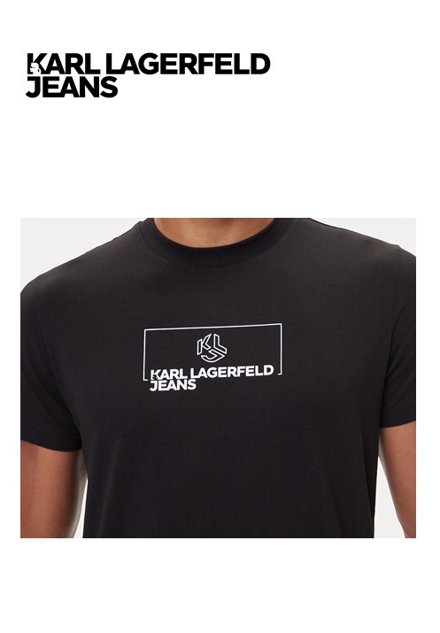 Karl Lagerfeld Jeans Férfi Slim Fit Póló - Fekete
