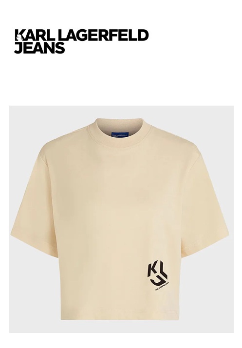 Karl Lagerfeld Jeans Női Regular Fit Póló - Bézs