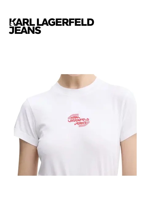 Karl Lagerfeld Női Slim Fit Póló - Fehér