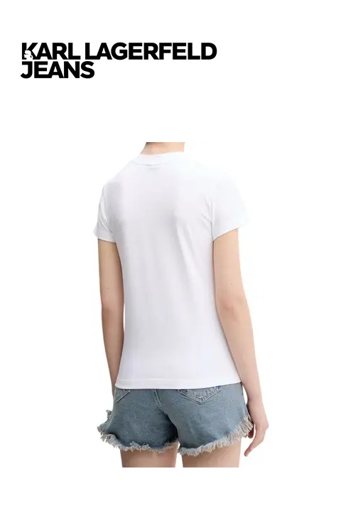 Karl Lagerfeld Női Slim Fit Póló - Fehér
