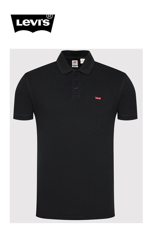 Levi's férfi galléros póló - fekete