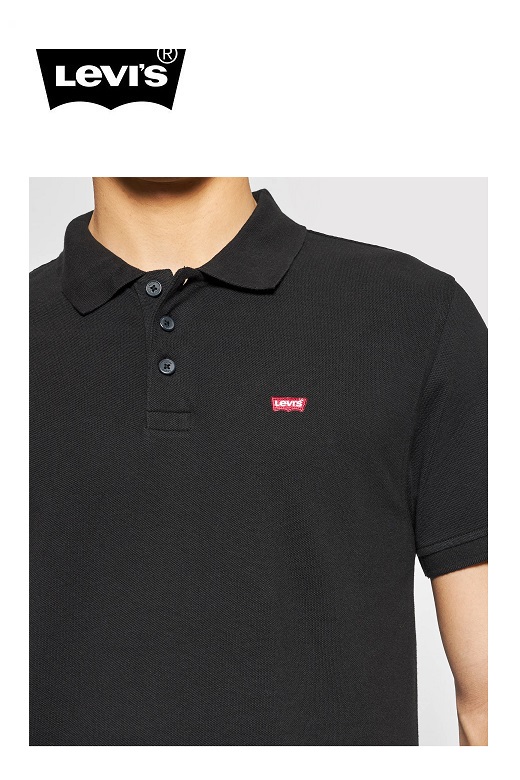 Levi's férfi galléros póló - fekete