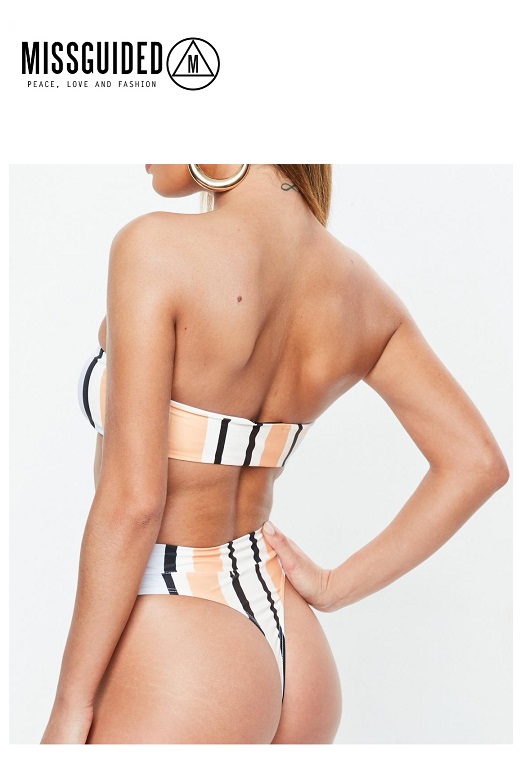 Missguided női bikini tanga stripe thong breif