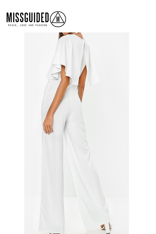 Missguided női egyberészes ruha cape wide leg jumpsuit