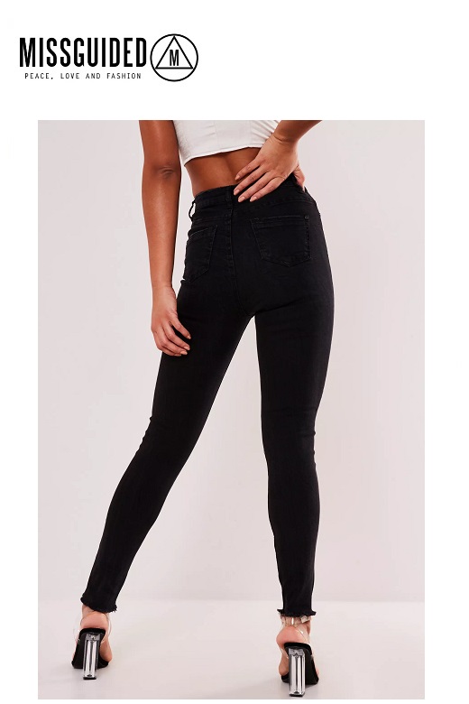 Missguided női farmernadrág Sinner high waisted etreme rip skinny