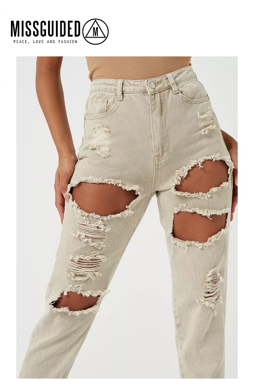 Missguided női farmernadrág magas derék Riot high rise extreme ripped