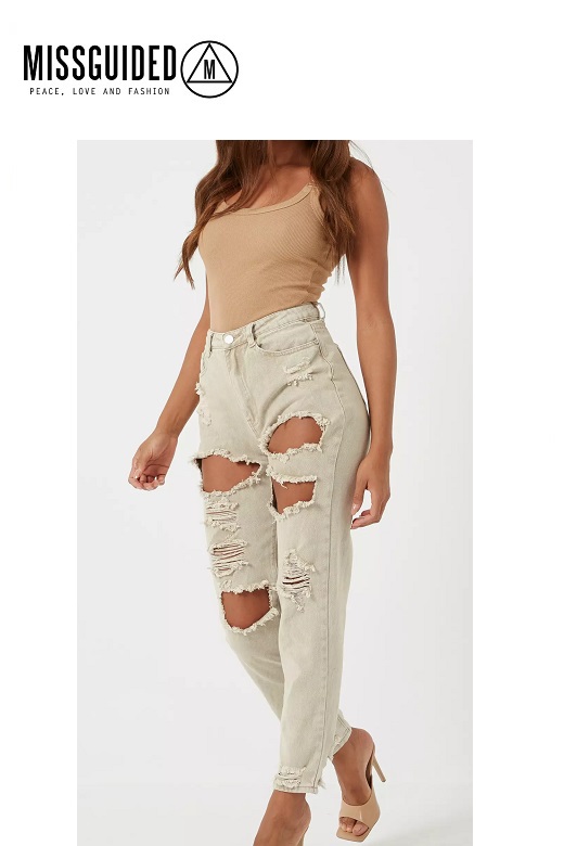 Missguided női farmernadrág magas derék Riot high rise extreme ripped