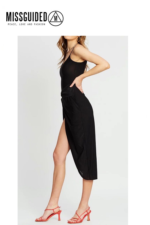 Missguided női koktélruha Slinky cami twist bodycon 