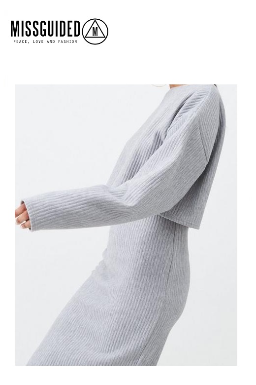 Missguided női bordázott pulóver Oversized crop jumper