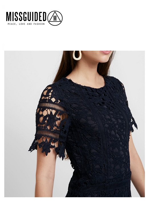 Missguided női ruha Crochet open back midi