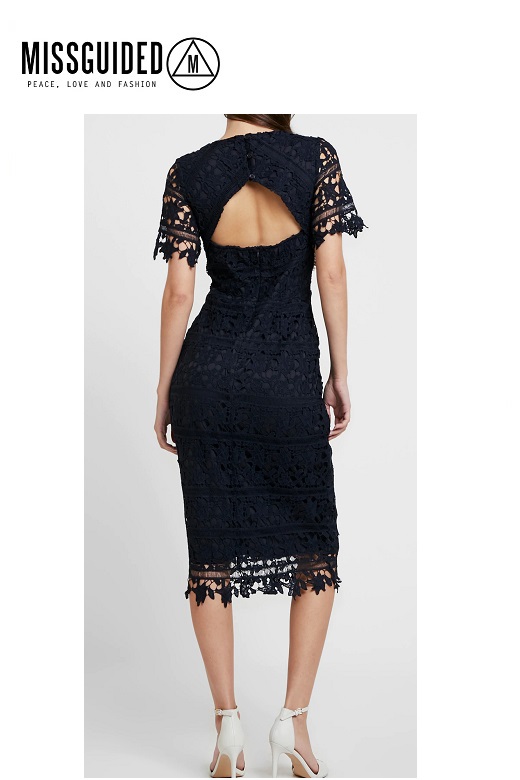 Missguided női ruha Crochet open back midi