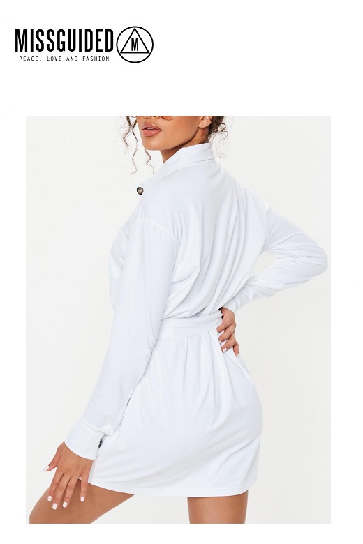 Missguided női ruha Jersey tie waist utility shirt dress