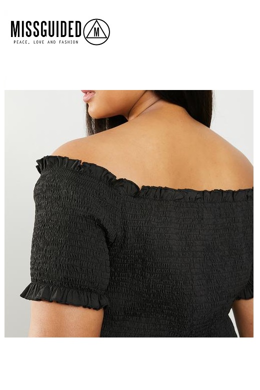 Missguided női ruha Curve Bardot shirred jumpsuit