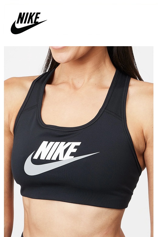 Nike női sportmelltartó - fekete Dri-Fit swoosh