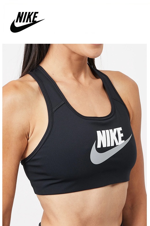 Nike női sportmelltartó - fekete Dri-Fit swoosh