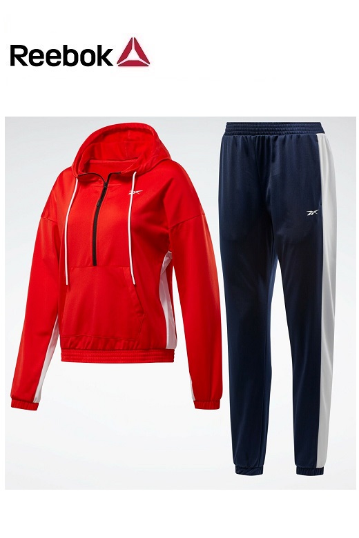 Reebok női melegítő együttes - piros, kapucnis