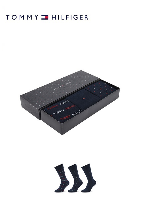 Tommy Hilfiger férfi zokni - sötétkék 3 db-os szett