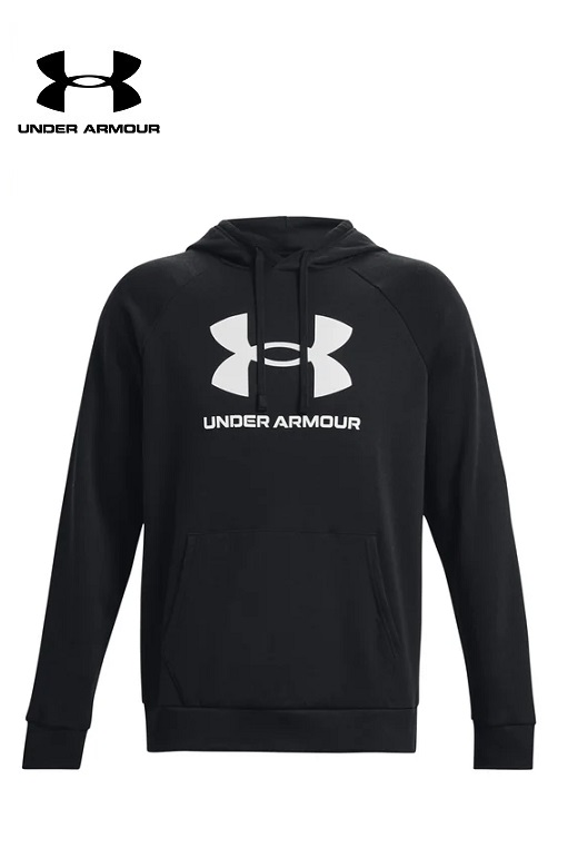 Under Armour férfi pulóver kapucnis fekete Rival Fleece logo HD 1379758