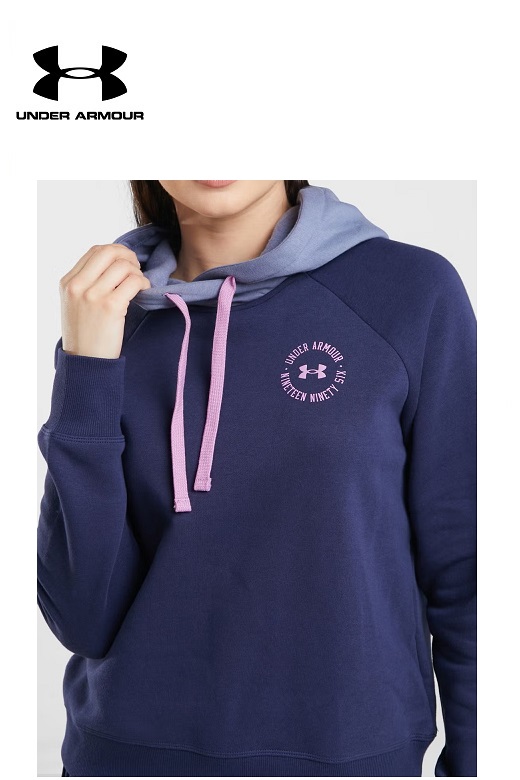 Under Armour női pulóver kapucnis sötétkék Rival fleece CB hoodie 1373031-410
