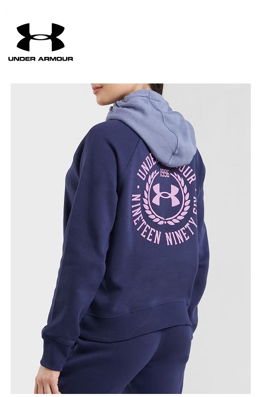 Under Armour női pulóver kapucnis sötétkék Rival fleece CB hoodie 1373031-410