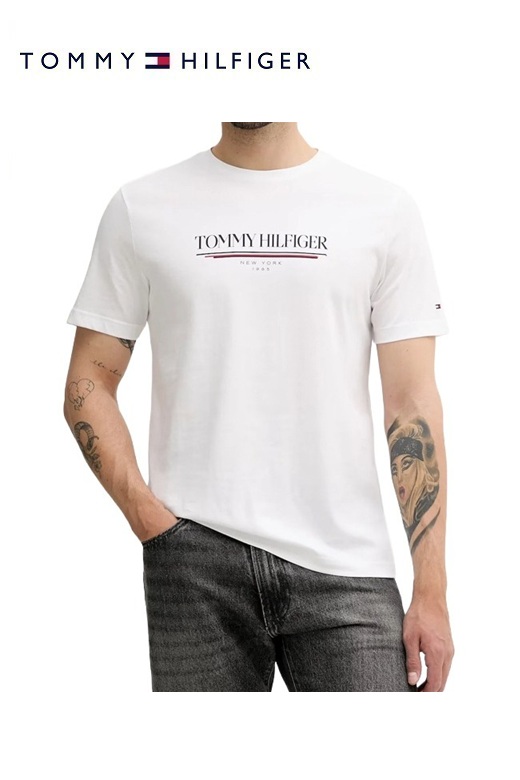 Tommy Hilfiger férfi póló Brand love - fehér Tommy Hilfiger férfi póló Brand love - fehér