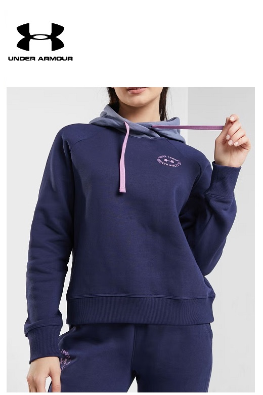 Under Armour női pulóver kapucnis sötétkék Rival fleece CB hoodie 1373031-410 Under Armour női pulóver kapucnis sötétkék Rival fleece CB hoodie 1373031-410